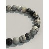 Bracelet en jaspe Picasso, perles 6 mm.