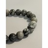 Bracelet en jaspe Picasso, perles 8 mm.