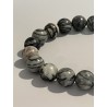 Bracelet en jaspe Picasso, perles 10 mm.