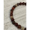 Bracelet en jaspe polychrome, perles 6 mm.