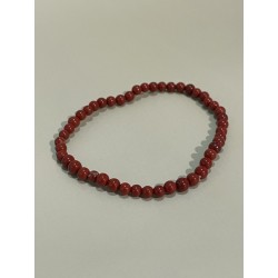 Bracelet en jaspe rouge, perles 4 mm.