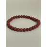 Bracelet en jaspe rouge, perles 6 mm.