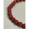 Bracelet en jaspe rouge, perles 6 mm.