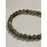 Bracelet en labradorite kaki, perles 6 mm.