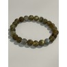 Bracelet en labradorite kaki, perles 8 mm.