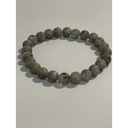 Bracelet en labradorite grise, perles 8 mm.