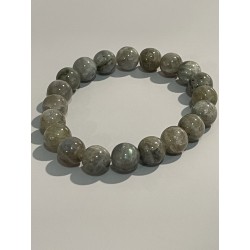Bracelet en labradorite grise, perles 10 mm.