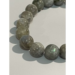 Bracelet en labradorite grise, perles 10 mm.