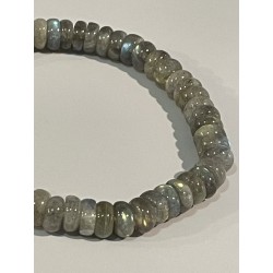 Bracelet en labradorite, forme de rondelles 6 mm.