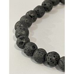 Bracelet en lave, perles 6 mm.