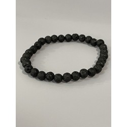 Bracelet en lave, perles 6 mm.