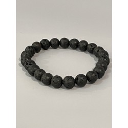 Bracelet en lave, perles 8 mm.