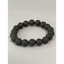 Bracelet en lave, perles 10 mm.