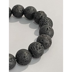 Bracelet en lave, perles 10 mm.