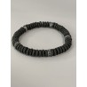 Bracelet lave rondelles et acier 21 cm