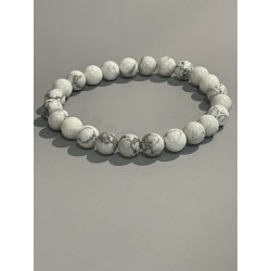 Bracelet en magnésite, perles 8 mm.