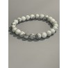 Bracelet en magnésite, perles 8 mm.