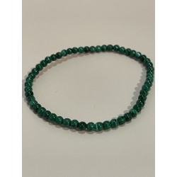 Bracelet en malachite, perles 4 mm.