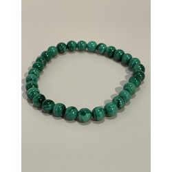 Bracelet en malachite, perles 6 mm.