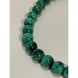 Bracelet en malachite, perles 6 mm.