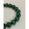 Bracelet en malachite, perles 10 mm.