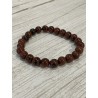 Bracelet en obsidienne mahagonite, perles 8 mm.