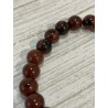 Bracelet en obsidienne mahagonite, perles 8 mm.