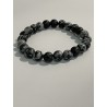 Bracelet en obsidienne neige, perles 6 mm, taille enfant.
