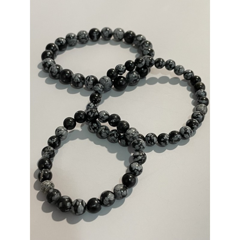Bracelet obsidienne neige