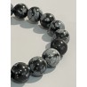 Bracelet en obsidienne neige, perles 8 mm.