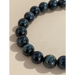 Bracelet  en œil de faucon, perles 8 mm.