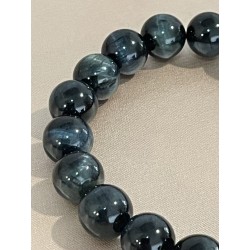 Bracelet  en œil de faucon, perles 10 mm.