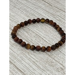 Bracelet en œil de taureau, perles 6 mm.