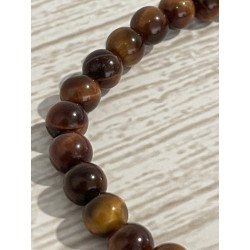 Bracelet en œil de taureau, perles 6 mm.