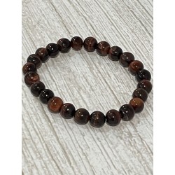 Bracelet en œil de taureau, perles 8 mm.