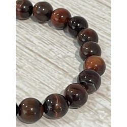 Bracelet en œil de taureau, perles 8 mm.