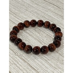 Bracelet en œil de taureau, perles 10 mm.