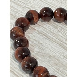 Bracelet en œil de taureau, perles 10 mm.