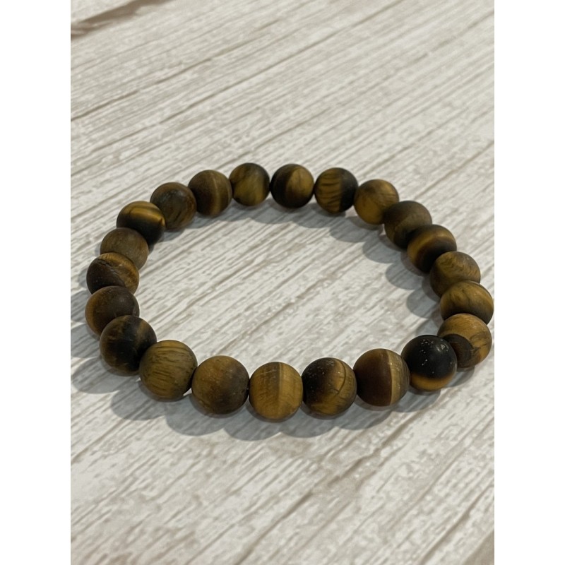 Bracelet en œil de tigre mat