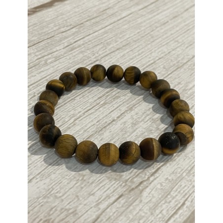 Bracelet en œil de tigre mat