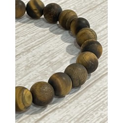 Bracelet en œil de tigre mat