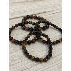 Bracelets trois couleurs : œil de tigre + œil de taureau + œil de faucon