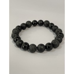 Bracelet onyx et lave