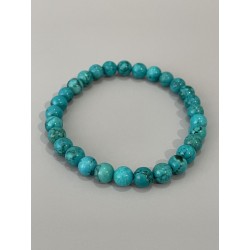 Bracelet en turquoise de Chine, perles 6 mm.