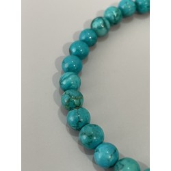 Bracelet en turquoise de Chine, perles 6 mm.