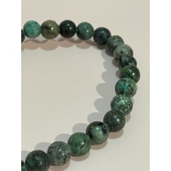 Bracelet en turquoise d'Afrique, perles 6 mm.