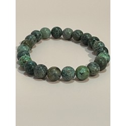 Bracelet en turquoise d'Afrique, perles 8 mm.