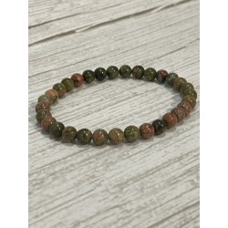 Bracelet en unakite, perles 6 mm.
