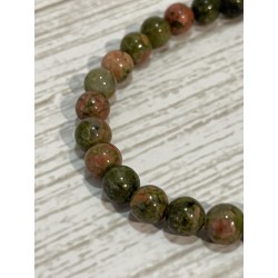 Bracelet en unakite, perles 6 mm.