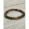 Bracelet en unakite, perles 8 mm.